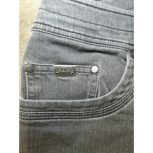 Kuhl Mens Jeans Gray Straight Leg Casual Pants Indigo Dye 35x30 Bleach Spot‎ - Picture 3 of 8